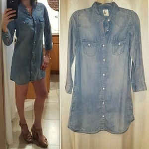 H&M Denim Chambray Shirt Dress size 4